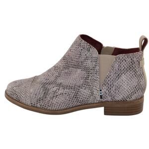 Snake Skin Suede Booties - Toms Women's Ankle Boots Zip - Stylish Stretch Design